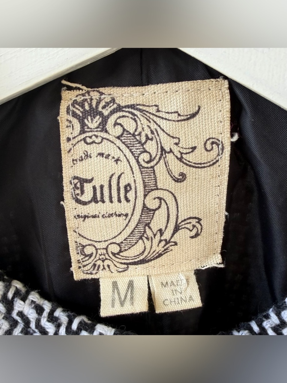 Tulle Navy and White Patterned Pea Coat - Picture 10 of 14